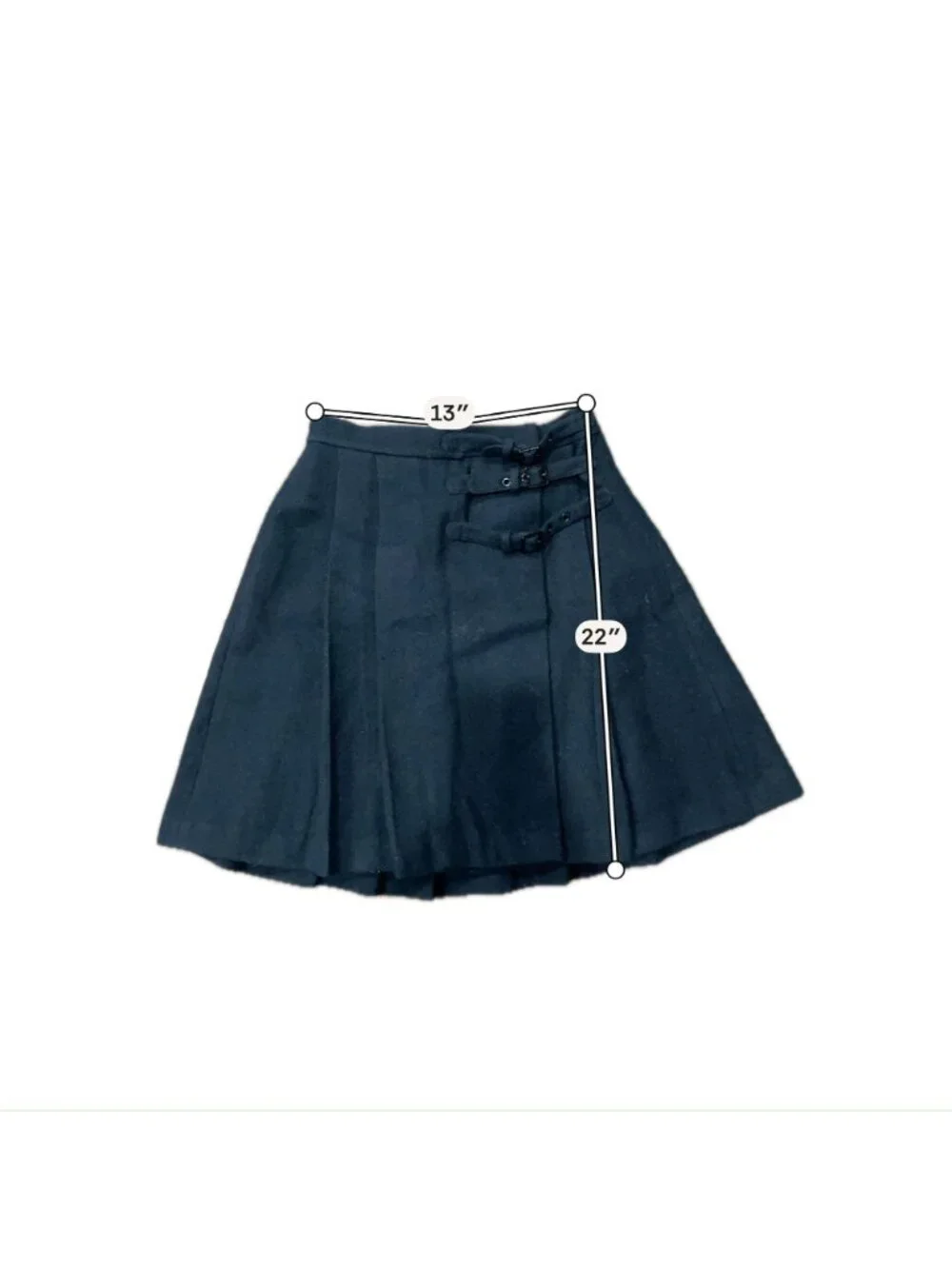 Kate Spade 6 Black Pleated Wool Lined Mini Skirt Side Buckle Retro Minimalist